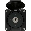 UP-Schlüsselschalter robusto IP55 mit Klappdeckel S0/1P schwarz für Kombination 