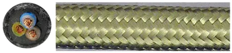 Câble textile Roesch rond 3×0.75mm² PNE vert 