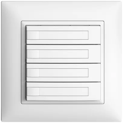 Poussoir univ. ENC 4×1t bornes à vis EDIZIOdue blanc, avec papier 