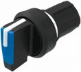EB-Drehschalter/-taster EAO45 imp.-0-rast. blau, Ring schwarz 