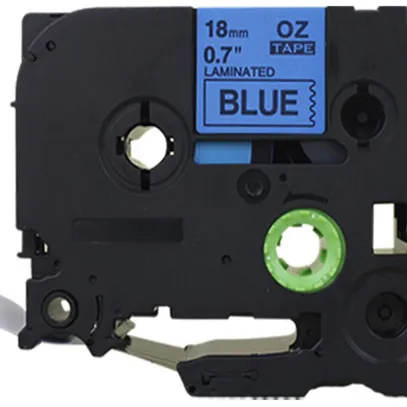 Cassette ruban compatible avec OZE-541, 18mm×8m, bleu-noir 