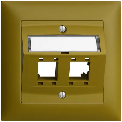 UP-Montageset EDIZIOdue, mit Schrägauslasshaube, für 2×RJ45, olive 