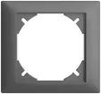 Telaio di copertura EDIZIOdue 80×86mm grigio scuro 