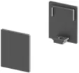 Endkappe f.AP-Profil flach GRAZIA 10, 2 Stück hohe Ausführung schwarz 