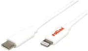 USB-Kabel ROLINE USB-C/Lightning (USB 2.0) 480Mbit/s weiss 1m 