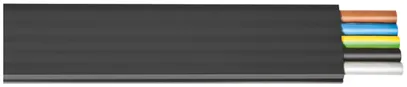Câble plat Wieland PODIS CON LSHF 5×16mm², B2ca, noir Une longueur