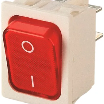 interrupteur à bascule lumineux INC Novitronic, 20A/250V 0/2L, bouton ro, bc 