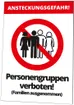 Plaque d'avertissement CIMCO "Personengruppen verboten" 297×420mm 
