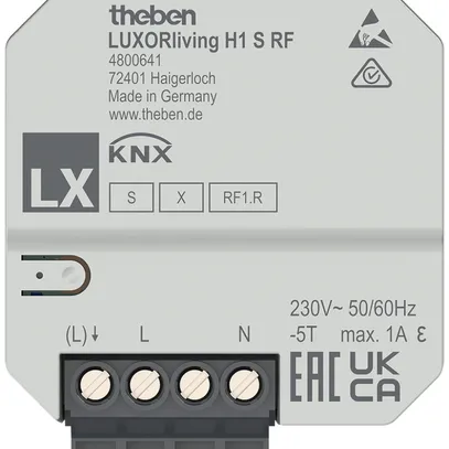 Attuatore di riscaldamento KNX INC Theben LUXORliving H1 S RF 1-canale 