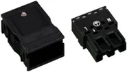 Fiche WAGO 3L 2×0.5…4mm² codification A noir avec boîtier décharge de traction 
