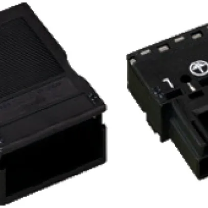 Stecker WAGO 3L 2×0.5…4mm² schwarz Kodierung A mit Zugentlastungsgehäuse 