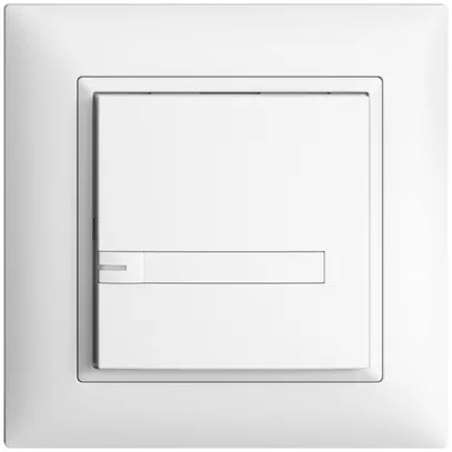 Poussoir univ. ENC 1×1t EDIZIOdue blanc, avec papier+LED 