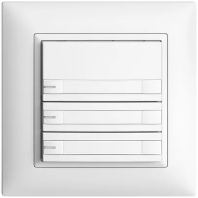 Poussoir univ. ENC 3×2t EDIZIOdue blanc, avec papier+LED 