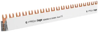 Pettine di raccordo Hager 2P 2L forca 16mm² 80A 1000×56mm bianco 