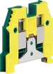 Morsetto di terra componibile Woertz 4…10mm² vite 2×1 DIN 35mm verde-giallo 