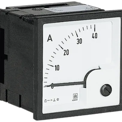 Amperometro INS ISKRA BQ0307 20 A, 20A (DC), classe 1.5, 72×72mm 