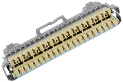 Réglette de coupure R&M 10DA 1×0.8mm, liaison en bas 
