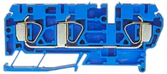Durchgangs-Reihenklemme Woertz 0.5…4mm² 30A 600V Federzuganschluss 3×1 TH35 blau 