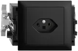 EB-Steckdose EDIZIOdue T23 16A 53mm Snap schwarz, mit Steckklemme 