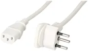 Câble d'appareil MH, T12 angle plat/C13, Td 3×0.75mm² 2m, blanc 