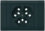 EB-Frontset kallysto für Einbausteckdose 3×Typ 23 Abdeckrahmen steckbar schwarz 