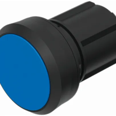 EB-Drucktaster EAO45, I, blau Ring schwarz bündig 