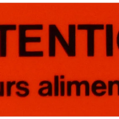 Placca autoadesiva 80×30mm Attention plusieurs alimentations 