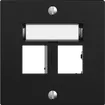 Kit montaggio EDIZIOdue uscita dritta, per 2×RJ45 freenet, nero 