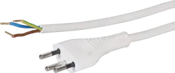 Câble d'appareil Td 3×1mm² 3m blanc fiche T12 
