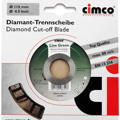 Disque diamant à trancher Cimco Line Green Ø230mm 