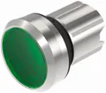 EB-Drucktaster EAO45, I, grün beleuchtbar, Ring silber bündig 