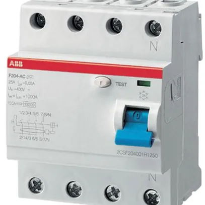 Fehlerstromschutzschalter ABB 300mA 100A 3P+N F204AS-100/0.3 