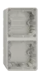 Intestazione NAP Feller NEVO, 2×1, per apparecchi N.CO, grigio chiaro 