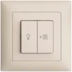 Interrupteur ENC pour lum.+venti-lateur EDIZIOdue crema, contrôle, LED jaune 