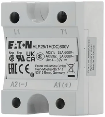 Halbleiterrelais Eaton HLR25/1H(DC)600V, 4…32VDC 25A/42…660VAC 