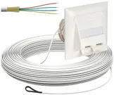 FTTH-Kabelabrollbox UP-Kit, 2×LC-DX, 2.3mm, 30m, weiss, Cca 