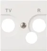 Plaque frontale MOS TV/FM blanc 2 modules 