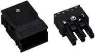 Prise WAGO 3L 2×0.5…4mm² codification A noir avec boîtier décharge de traction 