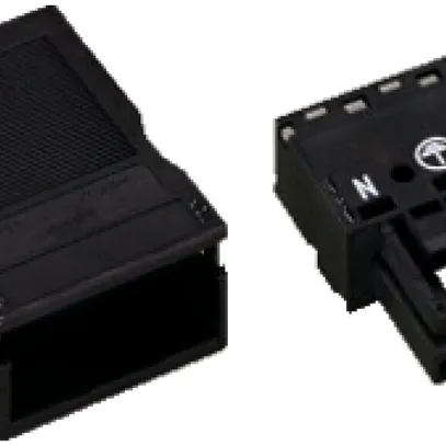 Buchse WAGO 3L 2×0.5…4mm² schwarz Kodierung A mit Zugentlastungsgehäuse 