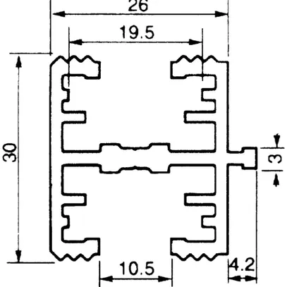 Profilé de séparation Al 26×30mm L=3m 