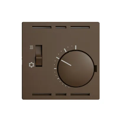 Abdeckset für Thermostat EDIZIOdue, mit Schalter Heizen/Kühlen, 60×60mm, coffee 