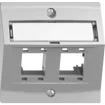 Montageset EDIZIOdue, mit Schrägauslasshaube, für 2×RJ45, hellgrau 
