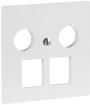 Placca frontale R&M MM 2×RJ45 2×coassiale 60×60mm bianco 