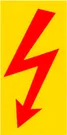 Warnschild Kunststoff 26×52mm Pfeil selbstklebend gelb-rot 