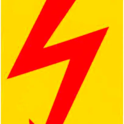 Plaque d'avertissement flèche 26×52mm mat. synth. jaune-rouge 