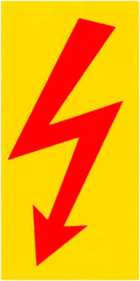 Warnschild Kunststoff 26×52mm Pfeil selbstklebend gelb-rot 