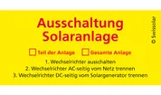 Autocollant jaune «Déclenchement installation solaire» allemand 