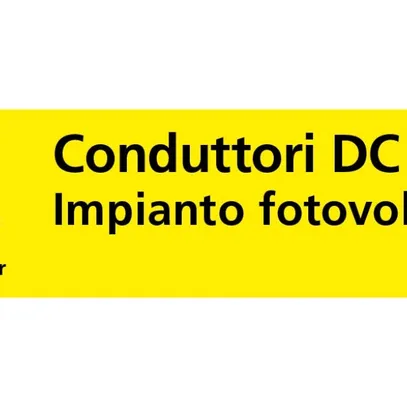 Kleber gelb «DC-Leitung Photovoltaikanlage» italienisch 
