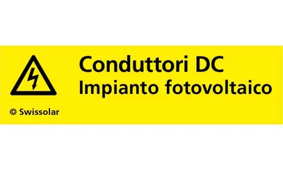Autocollant jaune «Courant DC» italien 