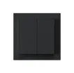 Frontset kallysto 60×60 schwarz für Schalter mit Druckknopf 2-fach 